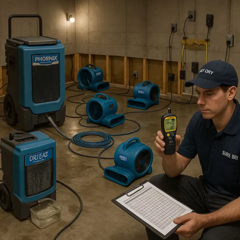 Structural Drying and Dehumidification process in King and Queen Court House, VA
